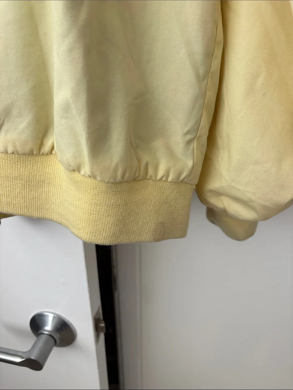Izod Pale Yellow Bomber Jacket with Tartan Lining
